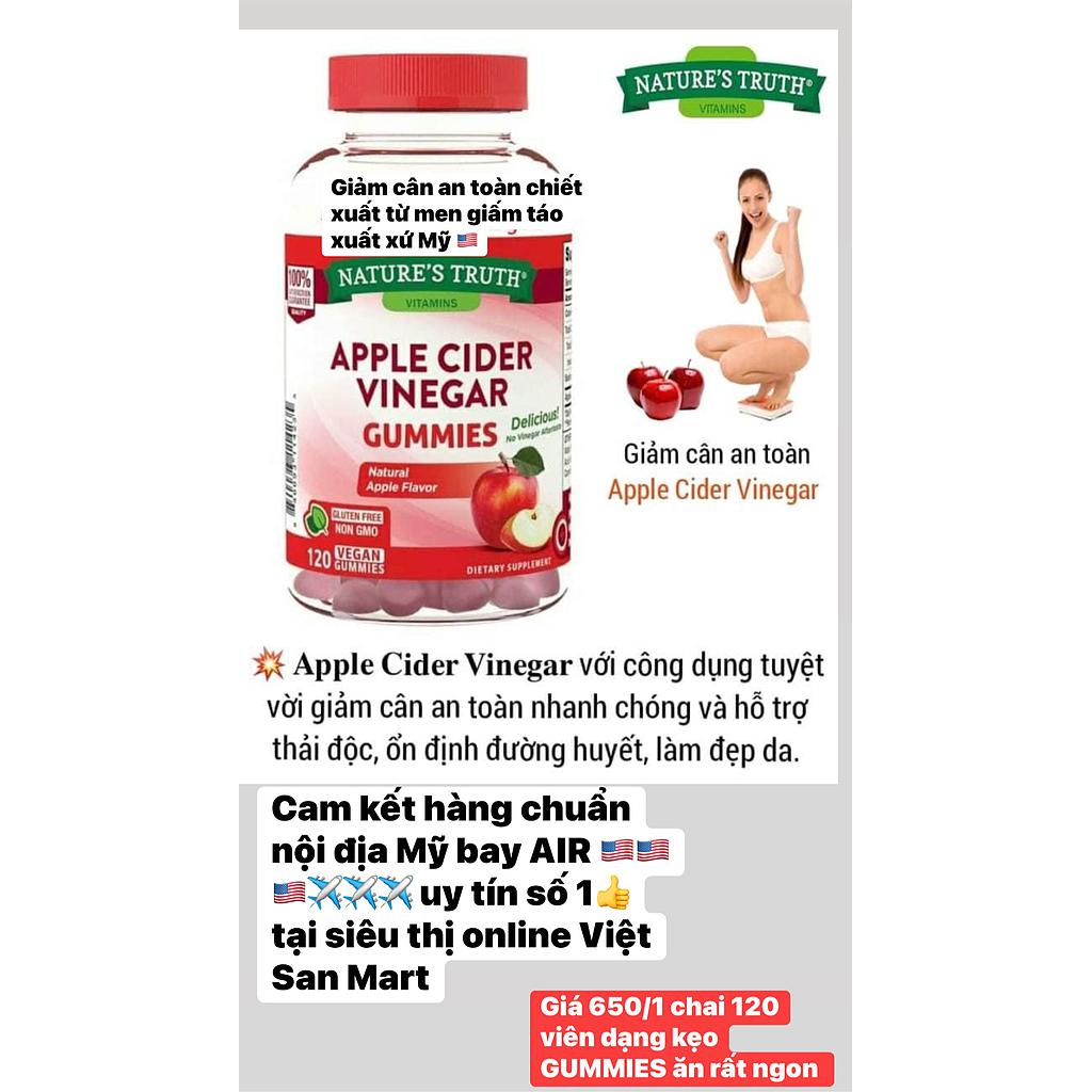 THUỐC GIẢM CÂN APPLE CIDER VINEGAR 120 VIÊN (HÀNG NỘI ĐỊA MỸ)