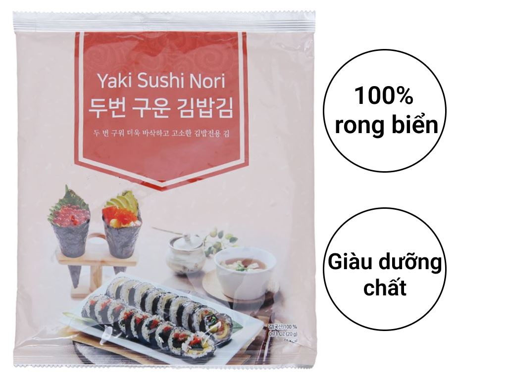 [110153] TẢO CUỘN CƠM YAKI SUSHI NORI 20G