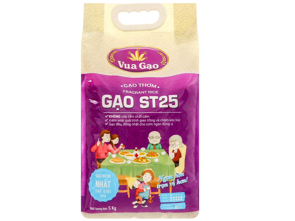 [110164] Gạo thơm Vua Gạo ST25 túi 5kg