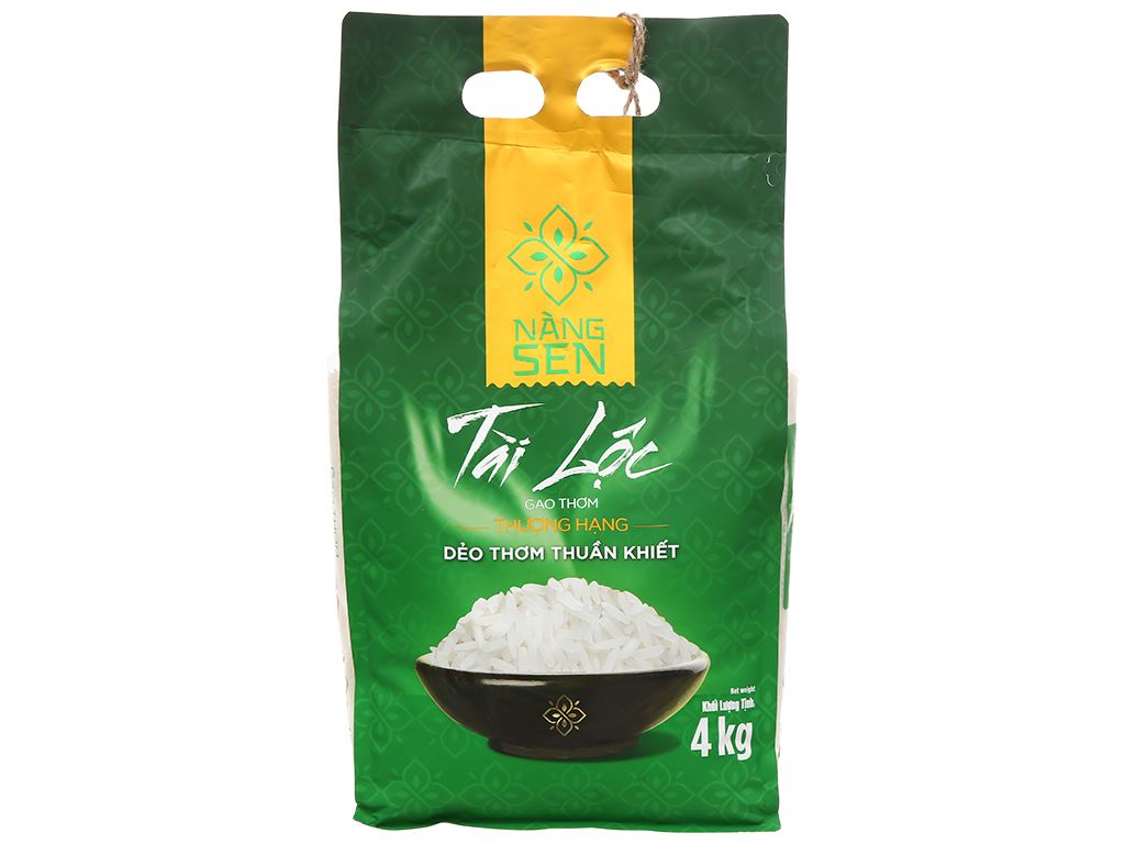 [110178] Gạo Lotus Rice Nàng Sen Tài Lộc túi 4kg