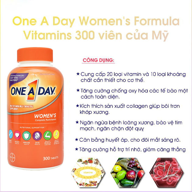 [510070] Viên uống Vitamin Tổng Hợp One A Day Women's 50+ Multivitamin 300 viên của Mỹ