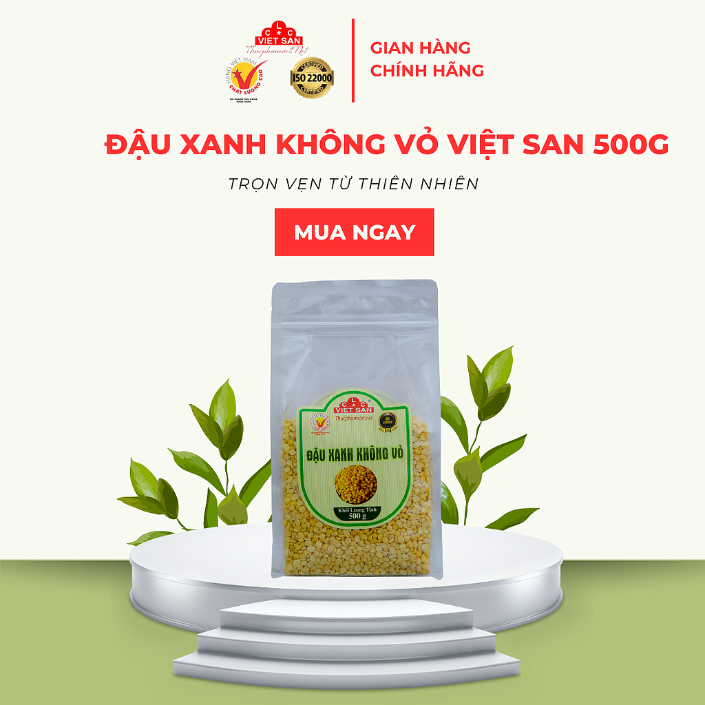 ĐẬU XANH KHÔNG VỎ LOẠI 1 (500G)