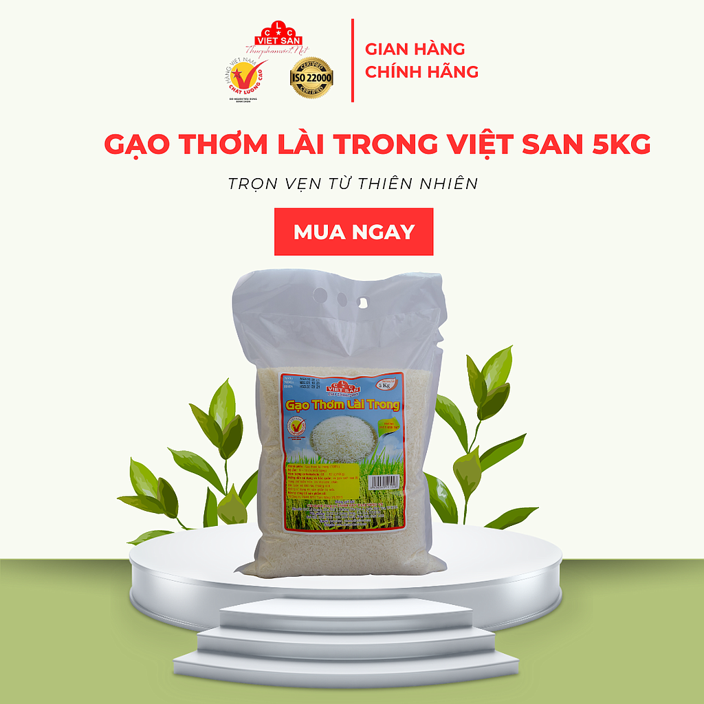 GẠO THƠM LÀI TRONG 5KG